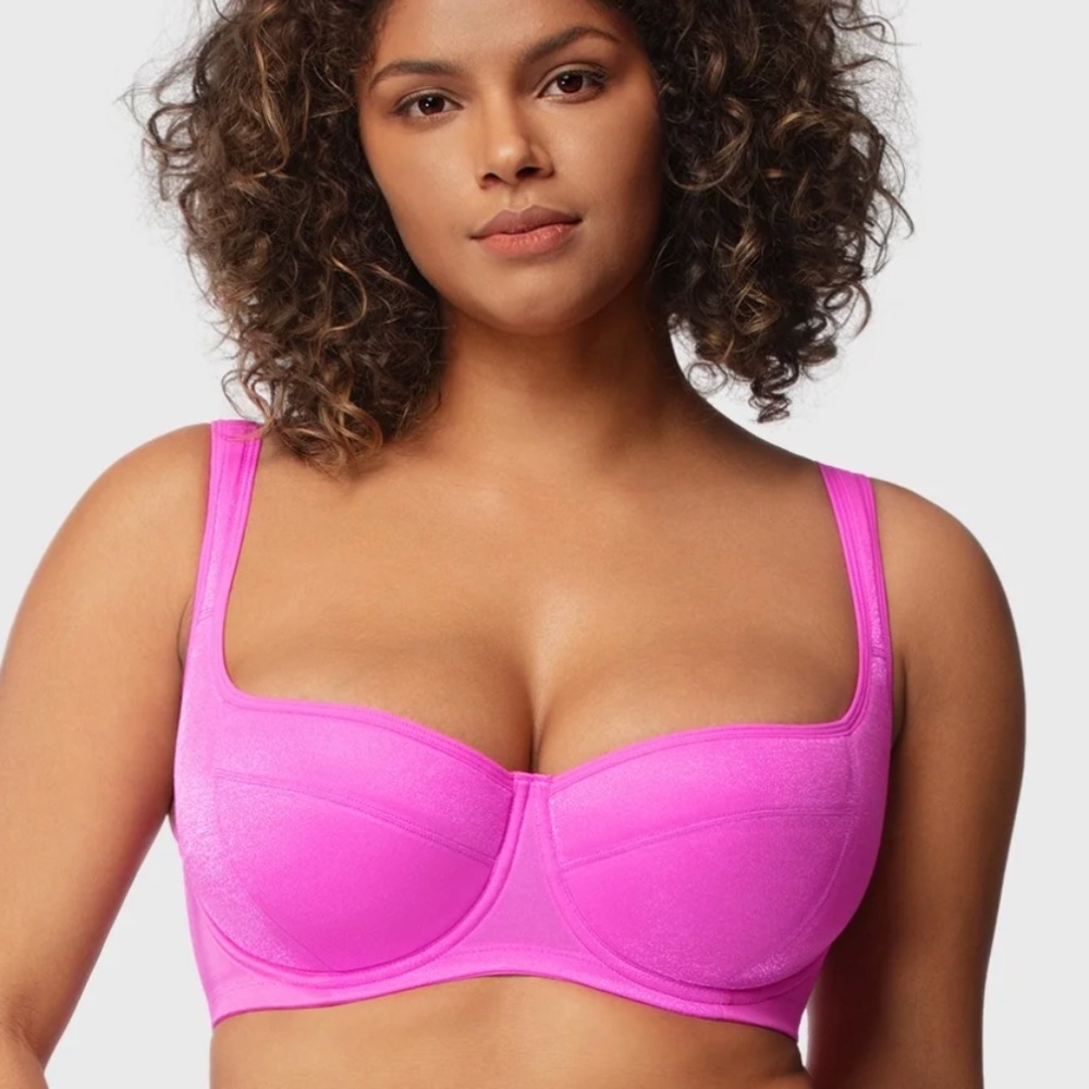 NWT HSIA Barbie Pink Starry Night Lightly Padded Balconette Underwire Bra 44DDD
